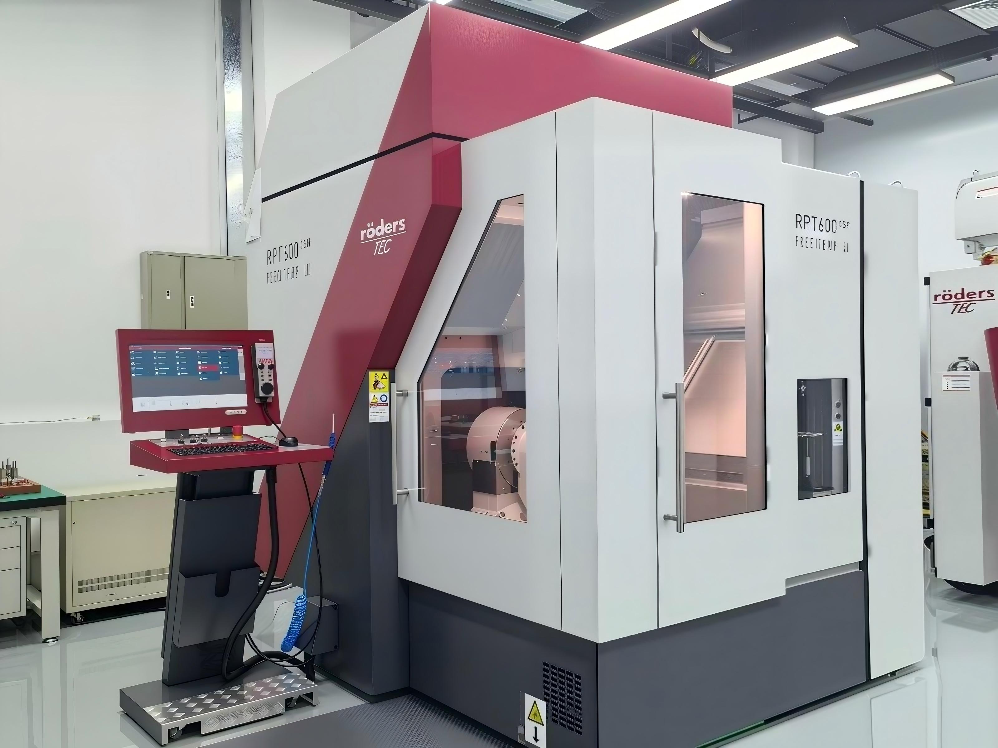 Five-axis machining setup with a rotary-swivel table