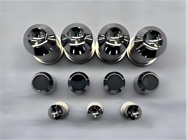 Polished cylindrical optical mold inserts of different sizes